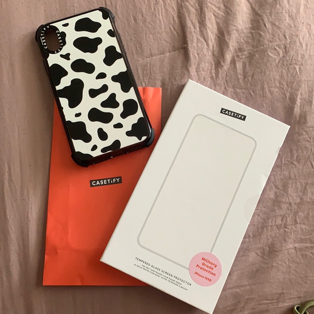 Casetify Cow-Print Case and Screen Protector